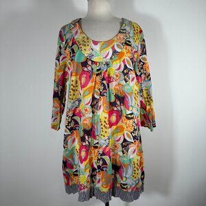 Boden Toulon Floral Women’s Tunic Top Size 14 Cotton Lightweight Colorful Spring